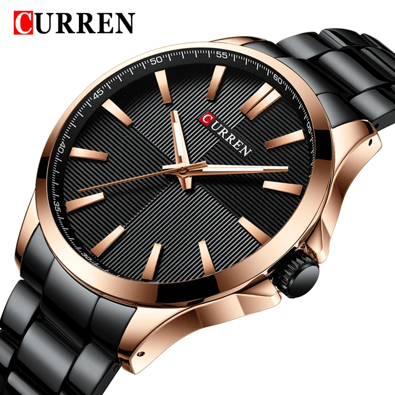 

CURREN Luxury Brand Man Quartz Full Stainless Steel Watch Casual Military Sport Men Dress Wristwatch Simple Business Clock