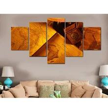 

Painting Modular Picture Wall Printing Type 5 Piece/Set Paper Books Old Africa Canvas Art Home Modern Decoration For Living Room