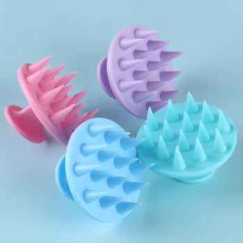 

2020 Hot Sale Fashion Dish Brush Silicone Shampoo Scalp Hair Massager Clean Bath Shower Hair Cleaning Comb 4 Colors Free Ship