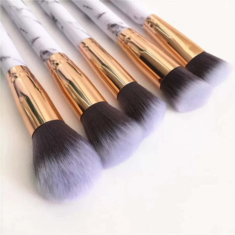 501 New Fashion Marble Makeup Brush Set Professional Face Eye Shadow Eyeliner Foundation Makeup Brushes Tool Freeship