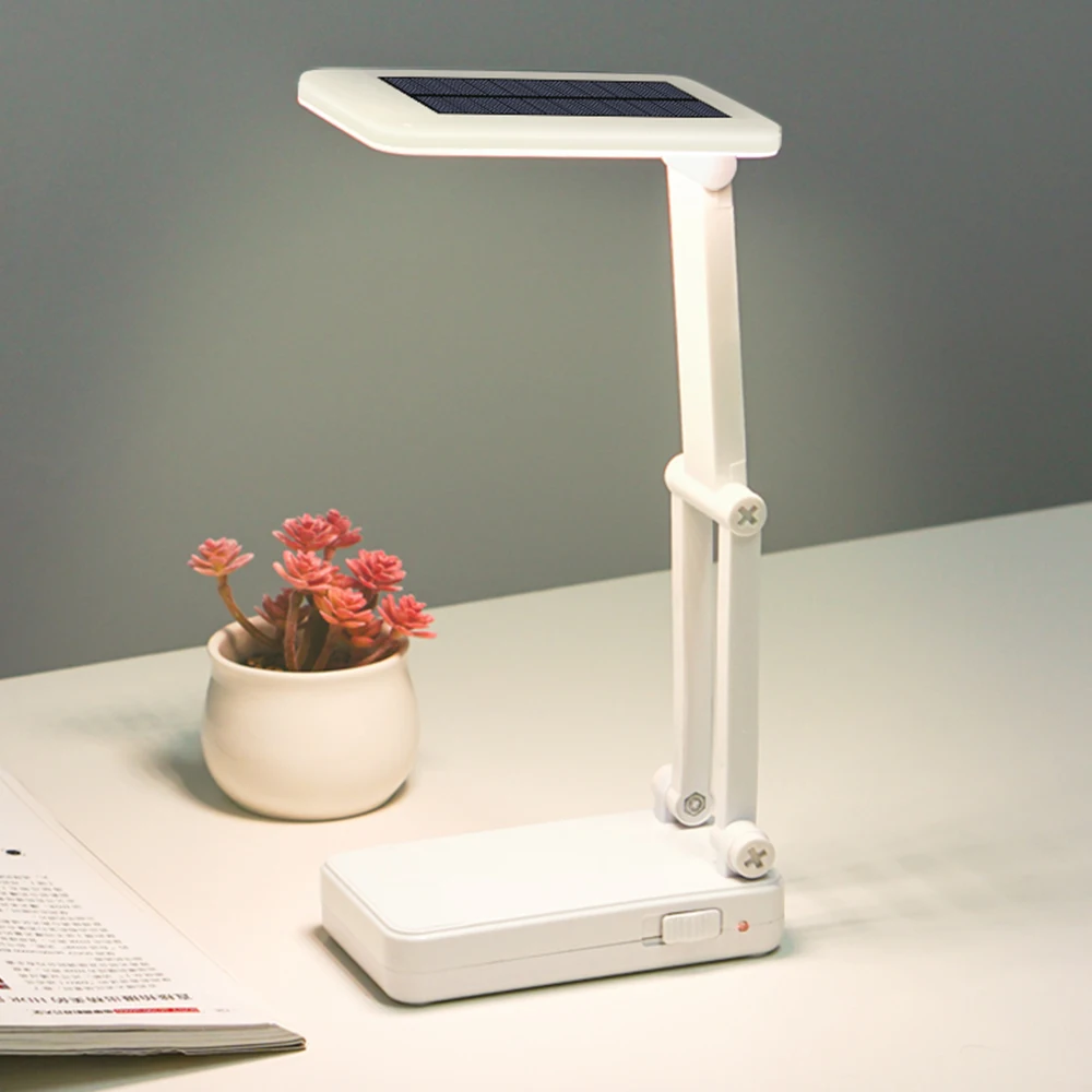 

Solar Led Stand Desk Lamp USB Charging Folding Dimmer 1200mAh Rechargeable Bedside Room Study Lamp Light Table Lamps Bureaulamp