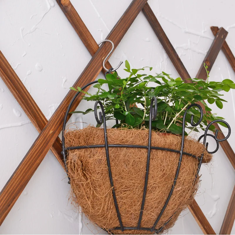 Metal Wall hangings flower basket with coco Hanging basket balcony