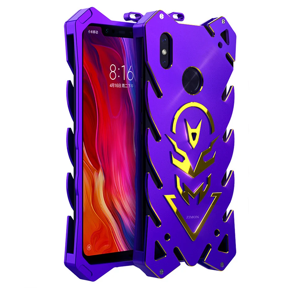Чехол Zimon для Xiaomi Mi 8 Pro роскошный ударопрочный металлический алюминиевый чехол