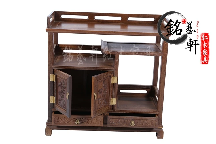 الماهوجني الأثاث دولاب خزانة مينغ وتشينغ ينجي الخشب الكلاسيكي الجانب خزانة خزائن دولاب