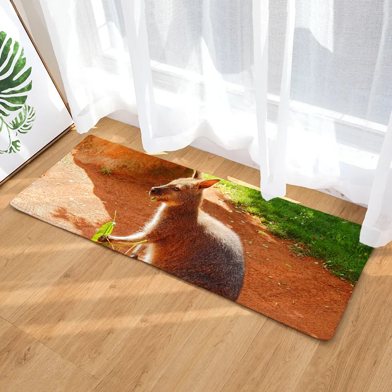 Hot Sale 3D Printed Animal Kangaroo Doormat Anti slip Water Absorption