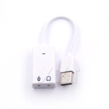 

10PCS HOT SALE For Laptop Mac With Cable 3D 2.0 Virtual 7.1 Channel External USB Audio Sound Card Adapter Sound Cards