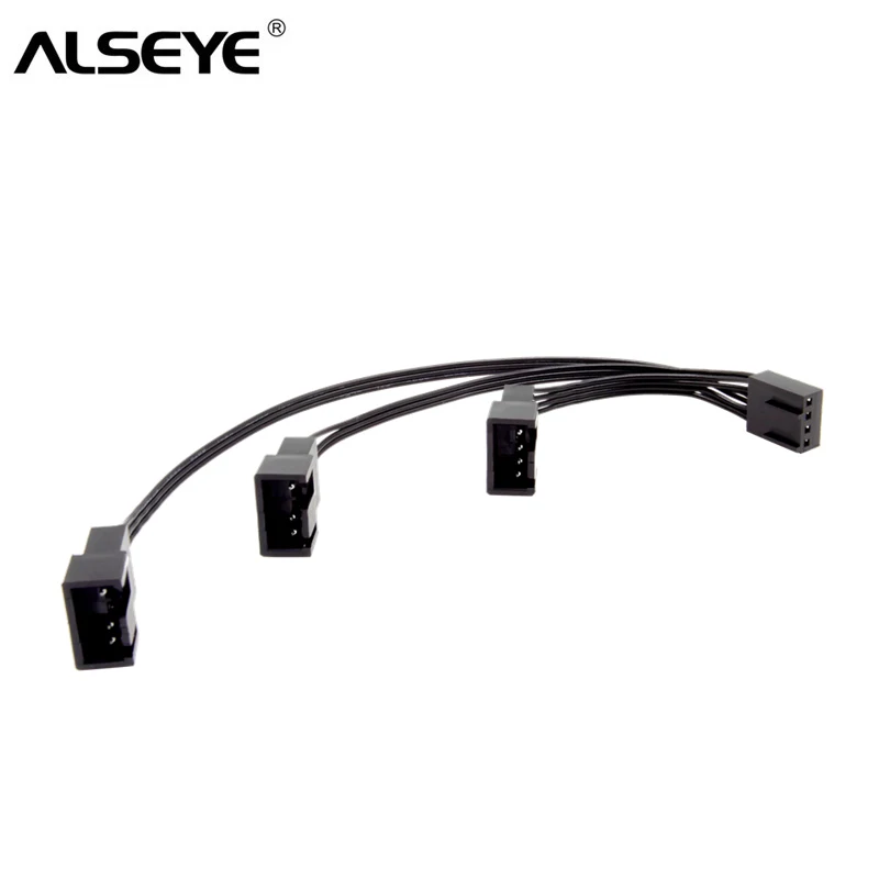 ALSEYE 4 Pin Splitter Cable PWM Female to 3/4 Pin PWM Fan Adapter for Computer Case Fan / CPU