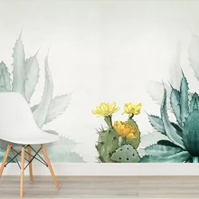 Beibehang пользовательские обои акварель кактус скандинавском стиле ТВ задний план стены гостиной спальни задний план стены 3d обои