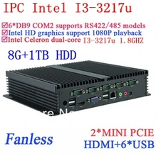 Best Industrial computers i3 with Gigabit Ethernet 6 USB 6 COM 8G RAM 1TB HDD WIN7 WIN8 LINUX NAS free drive 7 24 hours