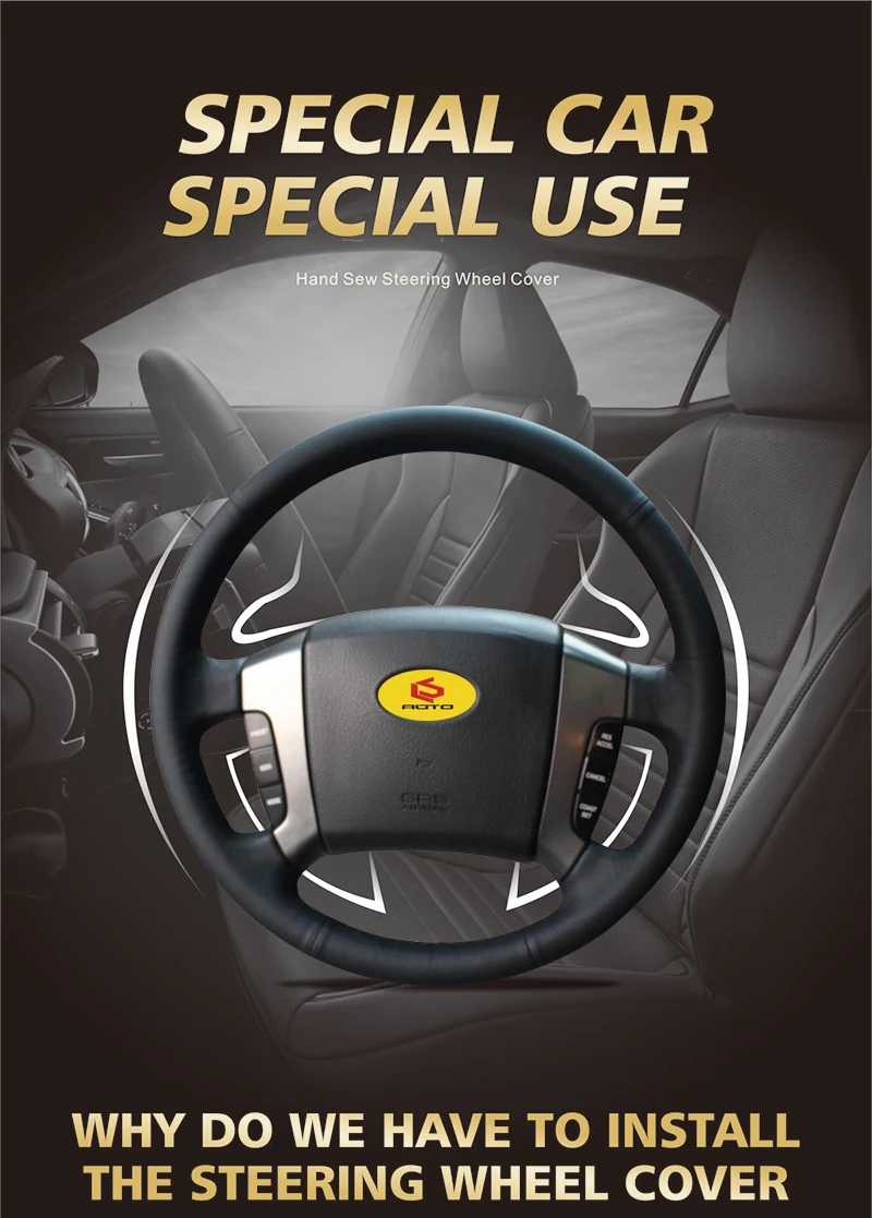 2Braid on the steering wheel cover for 2003 2004 2005 2006 2007 2008 2009 Kia Sorento
