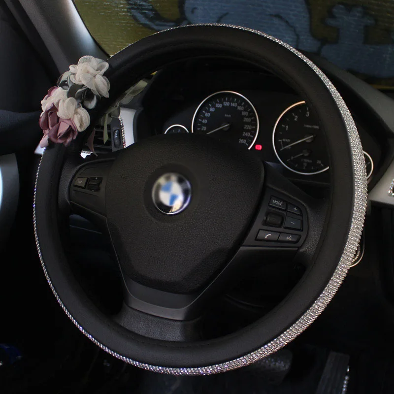 Bling-Diamond-Crystal-Car-Steering-Wheel-Cover-Flower-Leather-Rhinestone-Steering-Wheel-Case-for-Women-Universal-Car-3