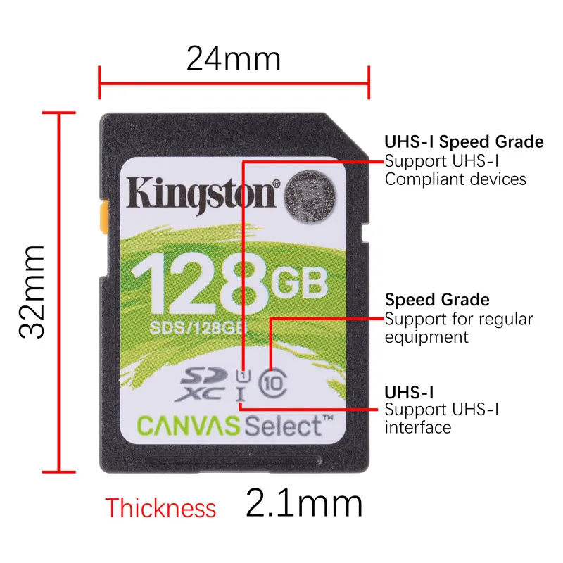 Оригинальная kingston SD карта 128 Гб 64 Гб 32 Гб 16 Гб карта памяти класс 10 cartao memoria SDHC SDXC uhs-i HD видео карта sd для камеры