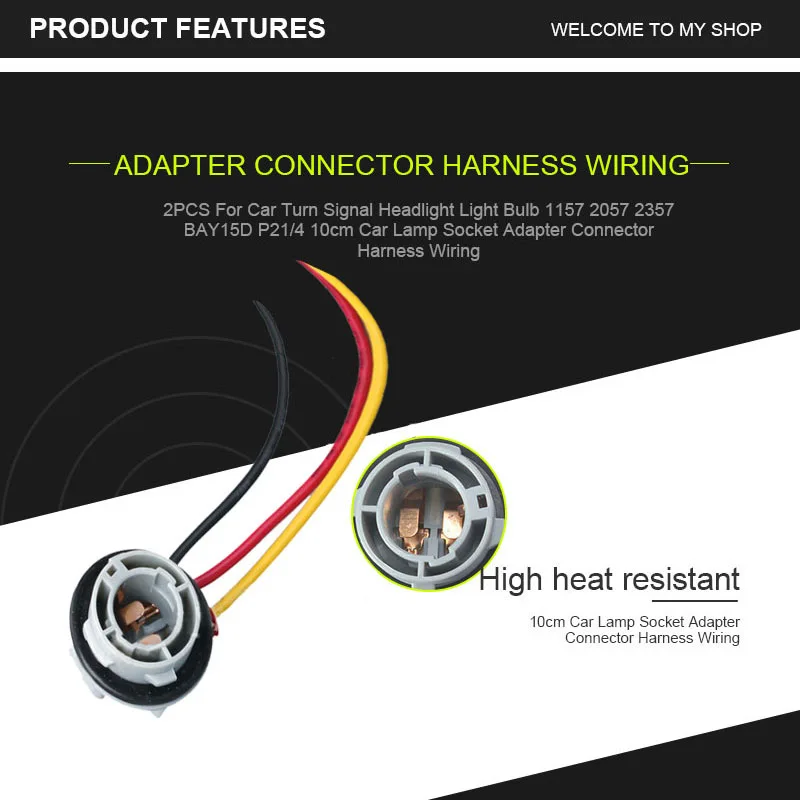 5W Adaptador Base Socket Conector Accesorios de Pl/ástico para Coche para Luz de Freno CUHAWUDBA 2 Unids 1157 Bay15D Lamp Holder Bulbs P21