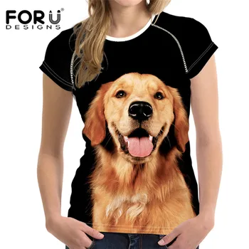 

FORUDESIGNS Labrador Print Female Tops Shirt Casual Summer Tshirt for Woman Breathable Bodybuilding Tee Shirt Girls Ladies Shirt