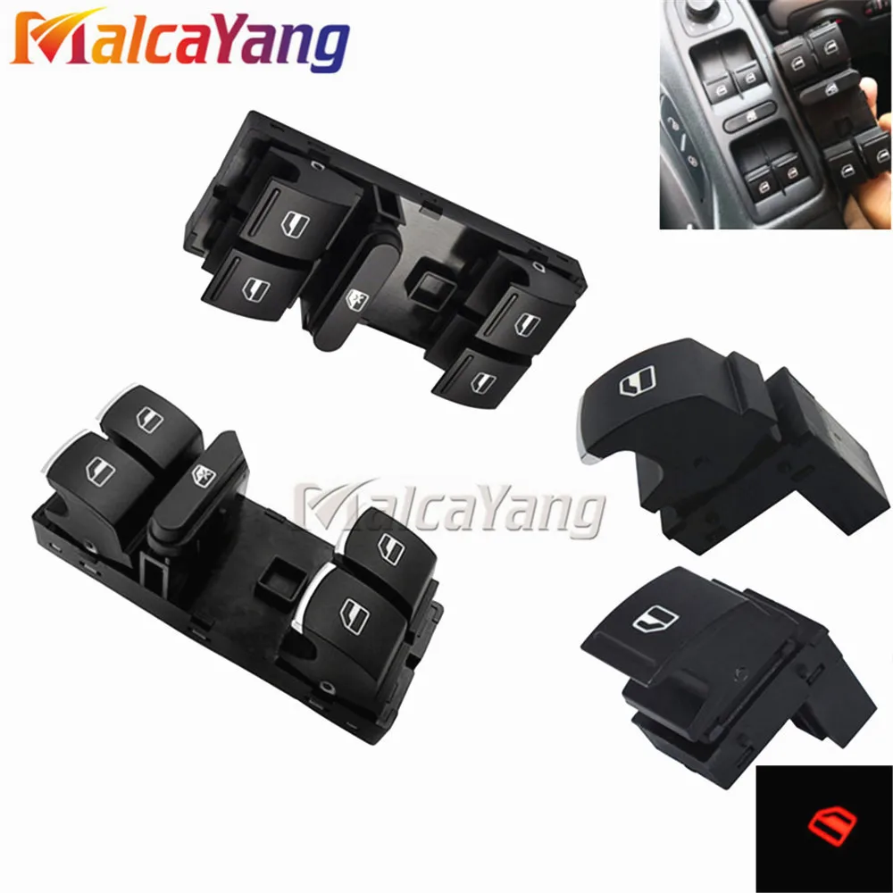 

Red Light Chrome Electric Power Master Window Switch Button For V-W Golf 5 Golf 6 J-etta MK5 Mk6 Tiguan Touran Passat B6 B7