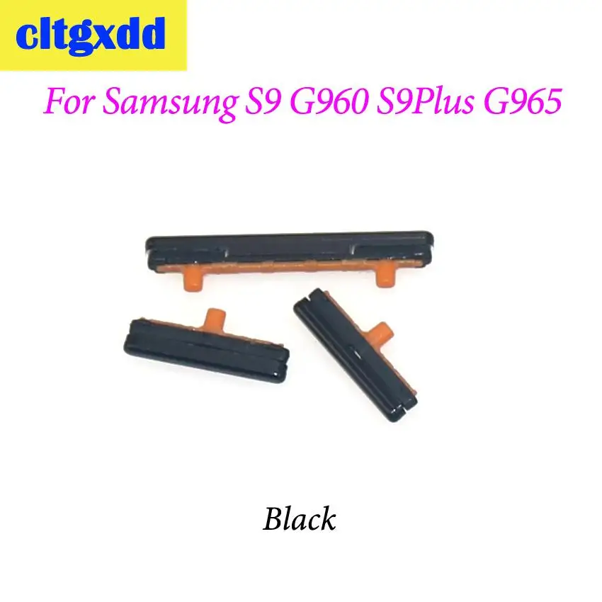 cltgxdd New Side Keys Power and Volume Buttons Replacement For Samsung Galaxy S9 G960 S9 Plus G965 Phone outside button - Color: Black