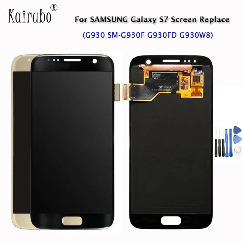 ЖК-дисплей 5 1 дюйма S7 G930 AMOLED для Samsung Galaxy G930F G930i G930Y ЖК-экран с сенсорным стеклом и