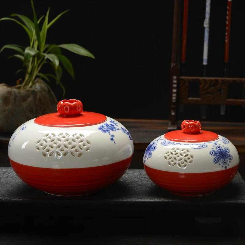 Large Size 11.5*15.5(cm)Ceramic Tea Caddy Ceramic Tea Box Tea Sets Tea