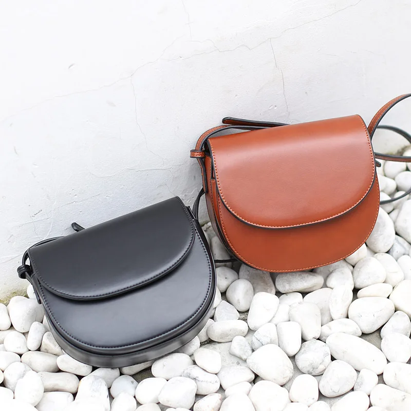 

JIULINK orean version of the simple retro single-shoulder small bag with a pure color semi-circular saddle bag casual fashion