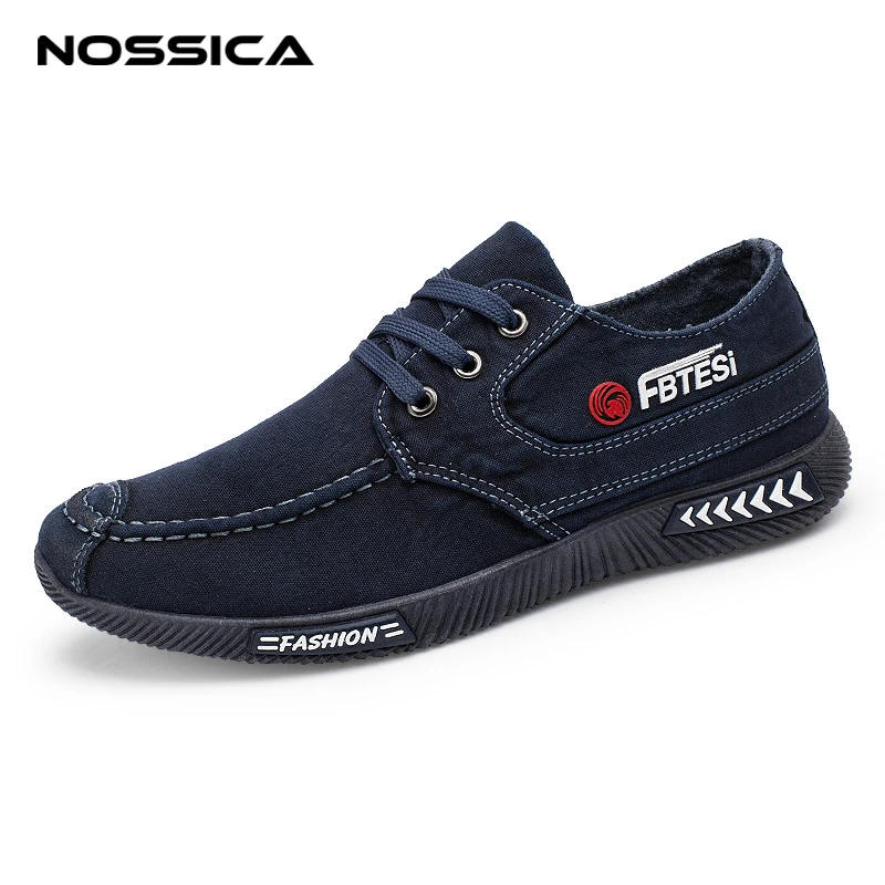 NOSSICA Spring Summer Canvas Shoes Men Sneakers Low Top Black Shoes Mens Casual Shoes Male Brand Fashion Classic lightweight