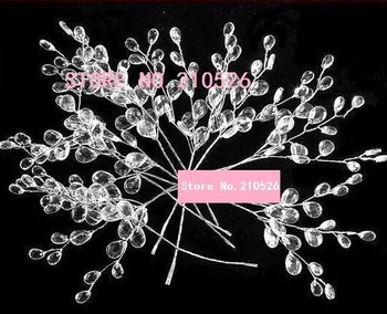 

20pcs/lot acrylic Clear water drop bead Crystal wedding tree branch Stem for wedding Favour Box bottle Decoration
