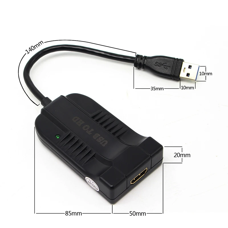 USB 3,0 для HDMI конвертер USB3.0 к HDMI Графический адаптер Multi Дисплей кабель для ПК Тетрадь проектор HDTV HD 1080 P