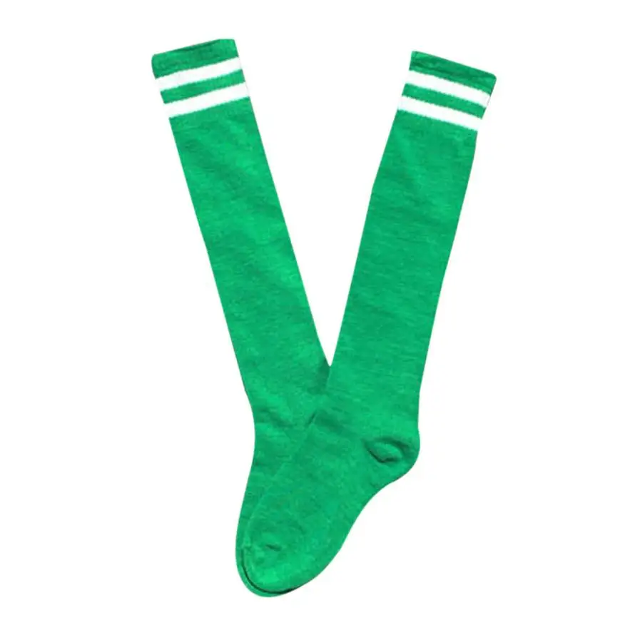 Компрессионные носки для мальчиков длинные носки выше колена, детские носки бейсбольная белая одежда детские носки до бедра, Calcetines - Цвет: Green