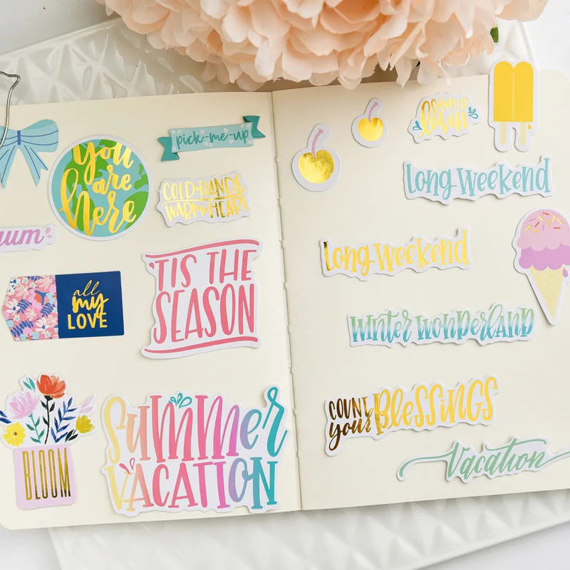 

VYUTXA Summer Cardstock Die Cuts for Scrapbooking Happy Planner/Card Making/Journaling Project