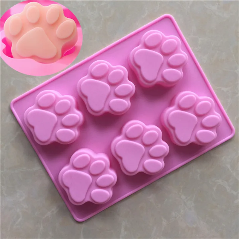 VOGVIGO Puppy Dog Cat Paw Ice Trays Silicone Pet Treat Molds Soap Chocolate Jelly Candy Mold Cake Decorating Baking Moulds | Дом и сад