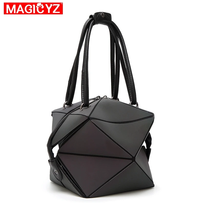  MAGICYZ Women Handbag Luminous Geometric Fold Over bag Luxury Brand Women Handbag Designer Diamond 