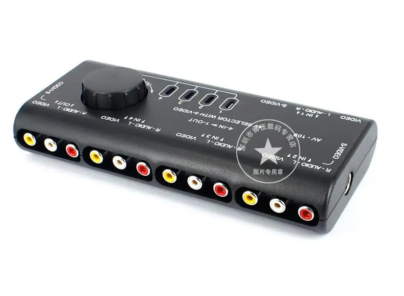 4 in 1 Out AV RCA Switch Box AV Audio Video Signal Switcher Splitter 4