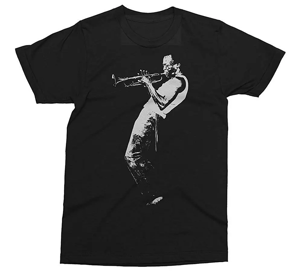 

PixiePrints Miles Davis - Jazz Music T-Shirt 2018 Short Sleeve Cotton T Shirt Man Clothing Novelty O-Neck Tops