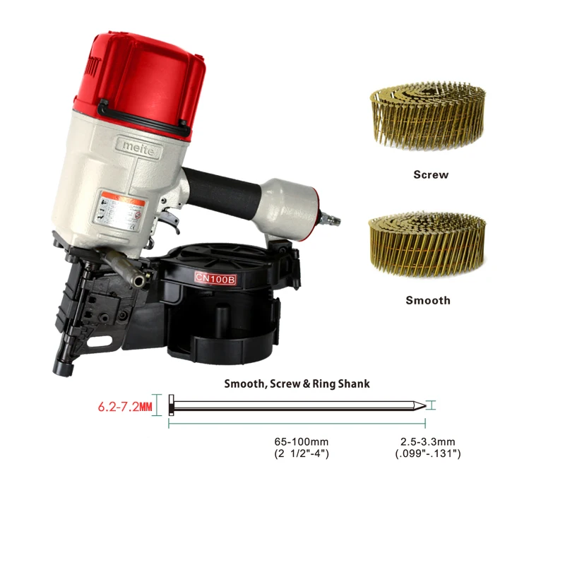 MEITE CN100B 15 градусов катушка гвоздь " Промышленные Пневматические катушки гвоздильщик пистолет электроинструменты для тяжелых поддонов и Jun.14 обновление