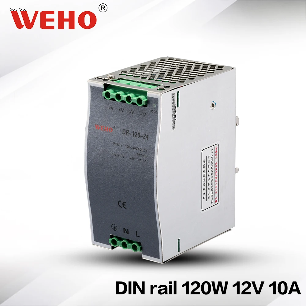 

(DR-120-12) Stable DC voltage source 10a 12V 120w din rail power supply