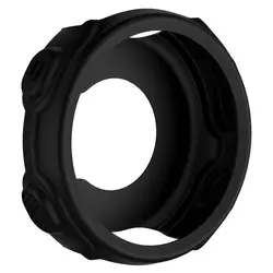 Premium Silicone Smartwatch Protective Case Cover - High - Quality Sports Watch Accessory (Black)