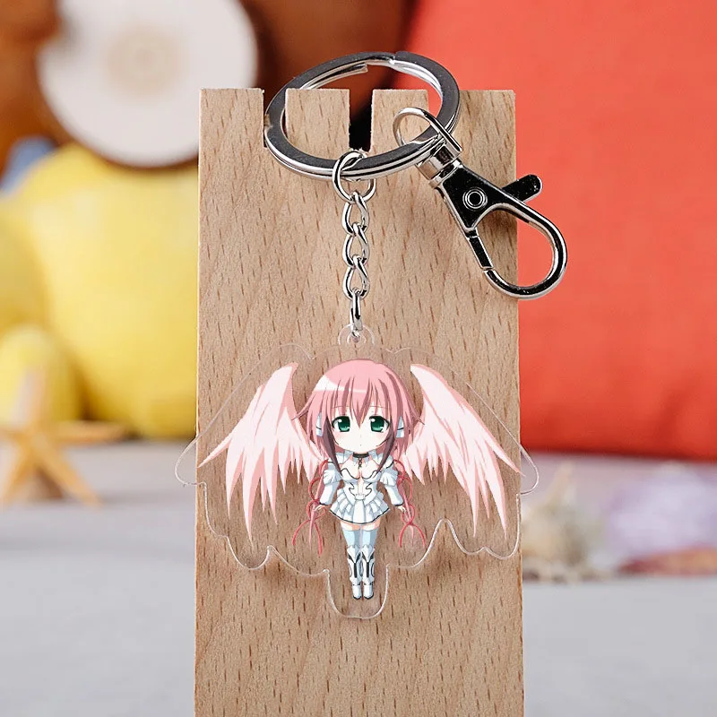 

Anime Sora No Otoshimono Ikaros Acrylic Keychain Cartoon Figure Model Key Ring