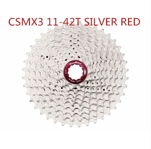 Sunracing 10 скоростей CSMS3 CSMX3 11-40 t/11-42/11-46 t велосипед широкий диапазон MTB инструмент горный велосипед кассета руль - Цвет: MX3 42T silver red