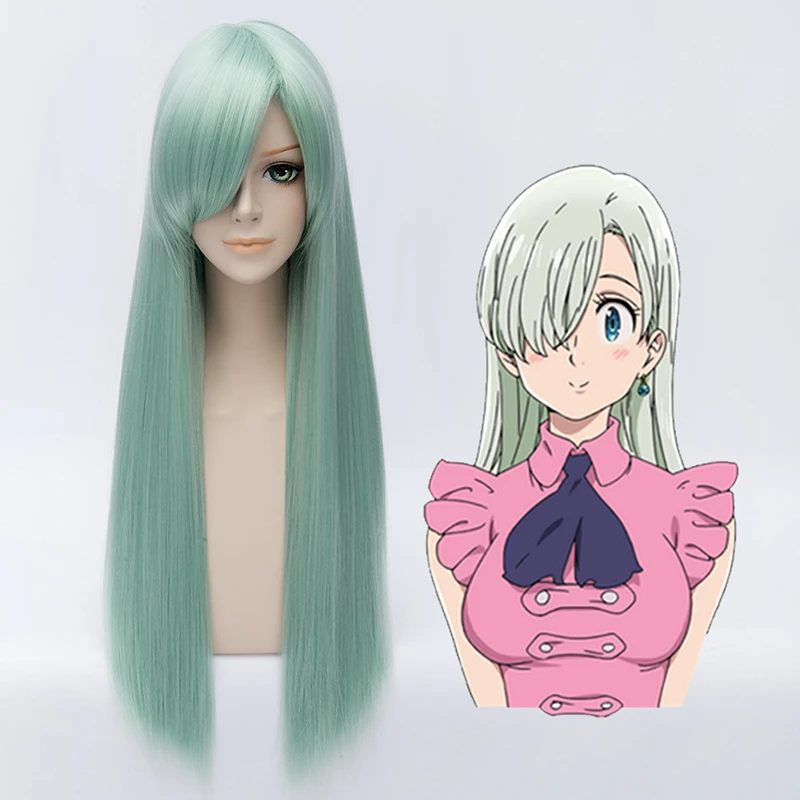 

Top Quality Anime The Seven Deadly Sins Elizabeth Liones Cosplay Wigs Halloween Wig Stage Carnival Synthetic Hair + Wig Cap