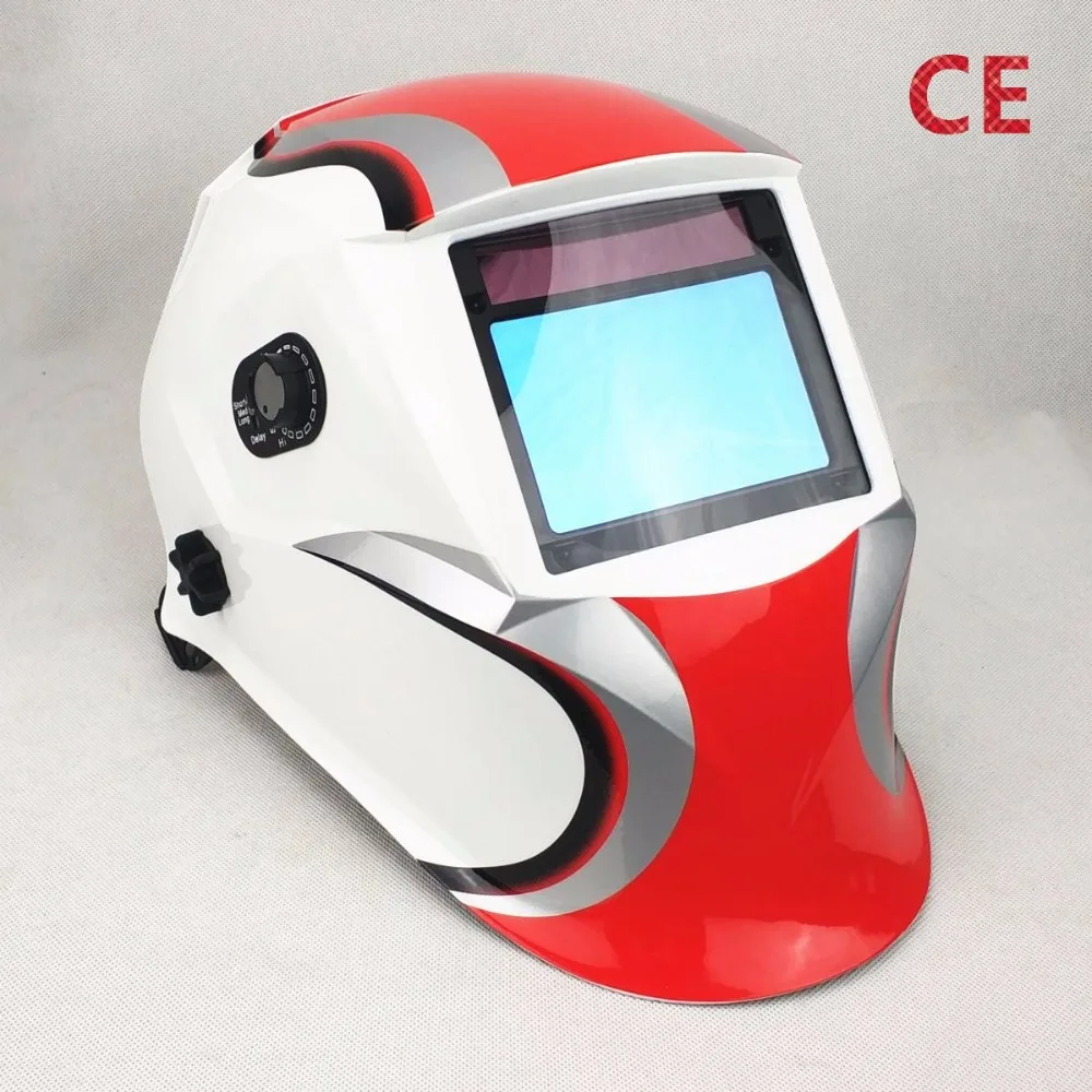 Сварочная маска лучшее оптическое качество 1/1/1/1 большой вид 3,94x2,5" 100x65 мм широкий диапазон теней DIN(3) 4-13 CE Солнечный сварочный шлем