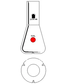 

Erlenmeyer flask with baffles, Capacity:1000ml, Column O.D.:38mm