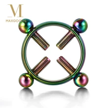 Модный Круглый не-пирсинг для соска кольцевой щит пирсинг ювелирные изделия без никеля поддельные пирсинг 316L хирургическая сталь ювелирные изделия для тела