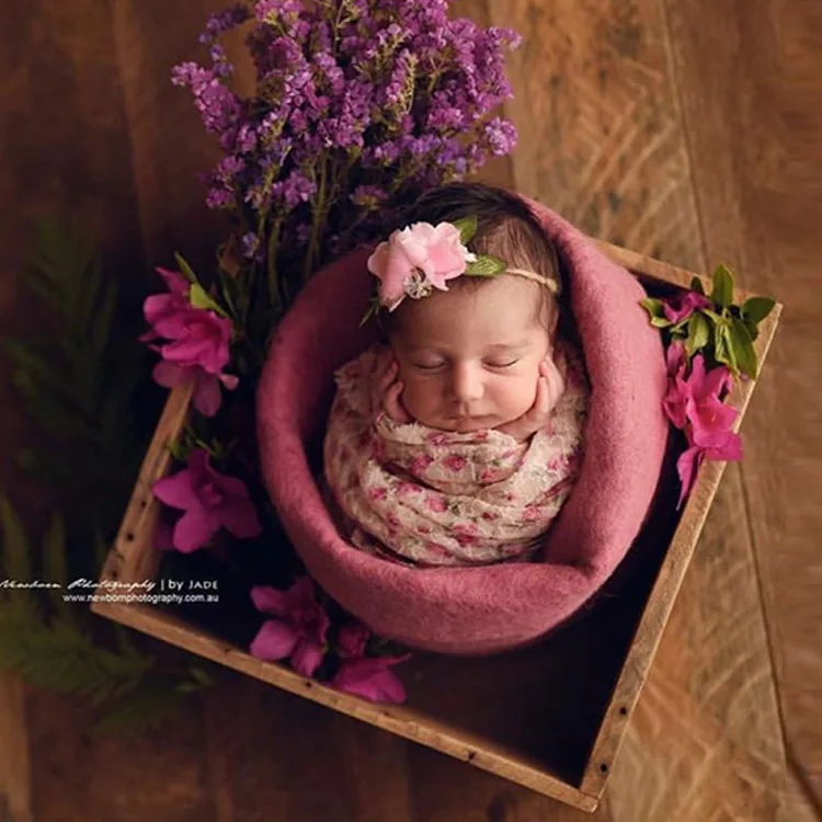 Newborn photography props baby wrapped cloth blanket elastic forest flower wrap cloth for baby photo