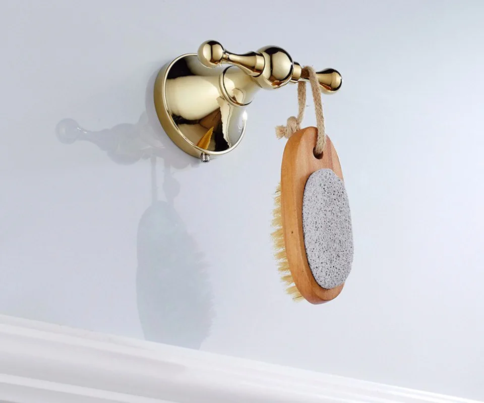 OKAROS Халат крюк ткань крюк Полотенца стойки крючок твердая латунь золото вешалка настенная Ванная комната код Аксессуары для ванной комнаты