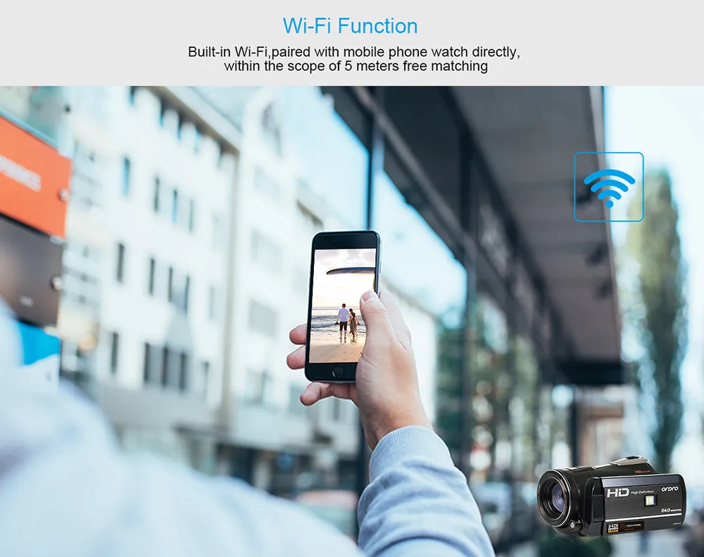 HIPERDEAL ORDRO HDV-D395 1080P FHD Camcorder Night Vision WIFI Video Camera 18X Digital Zoom Sony CMOS Smile Face capture APP DV