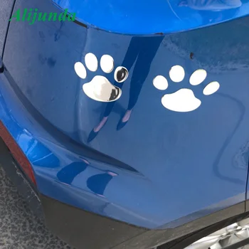 

Car sticker animal dog cat bear footprints footprints 3M silver motorcycle family refrigerator decals