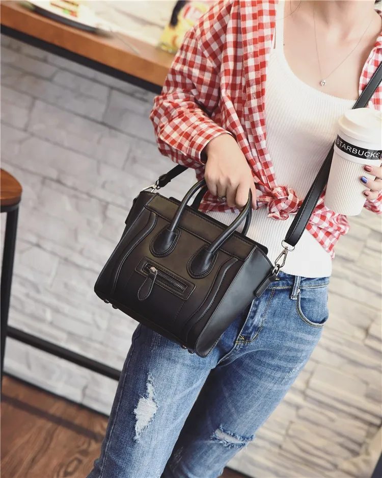Bolsos Mujer, трапециевидная смайликовая сумка, роскошная Брендовая женская сумка из искусственной кожи, сумка через плечо от известного дизайнера, сумки через плечо