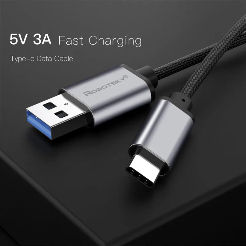 

Nylon USB Type C Cable 3A Fast Type-C Charging Mobile Phone Data Cable 0.25M 1M 2M for Samsung Galaxy USB-C Phone Accessaries