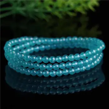 

3ROWS Natural Amazonite From Mozambique Gemstone Beads Bracelet AAA 4mm Free Shipping