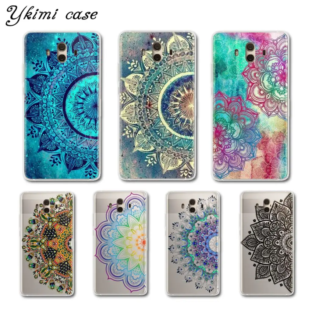 

Ykimi Case Soft TPU Silicone Beautiful mandala Cover For Huawei MATE 8 9 10 Lite Pro Nova lite 2 2s 3 3i 3e Case