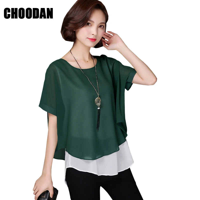 Женская шифоновая блузка с коротким рукавом летучая мышь|chiffon blouses shirts|blouse shirt